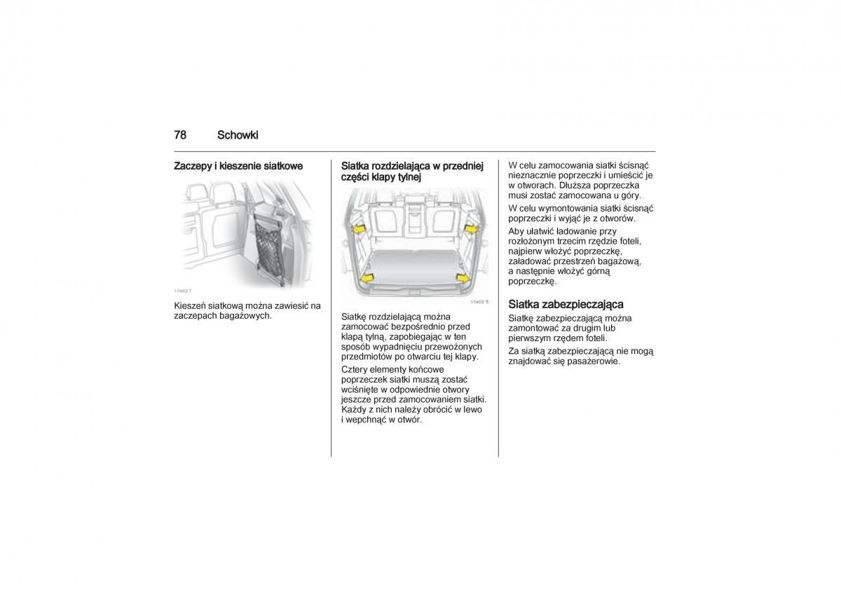 Opel Zafira B Vauxhall instrukcja obslugi / page 78