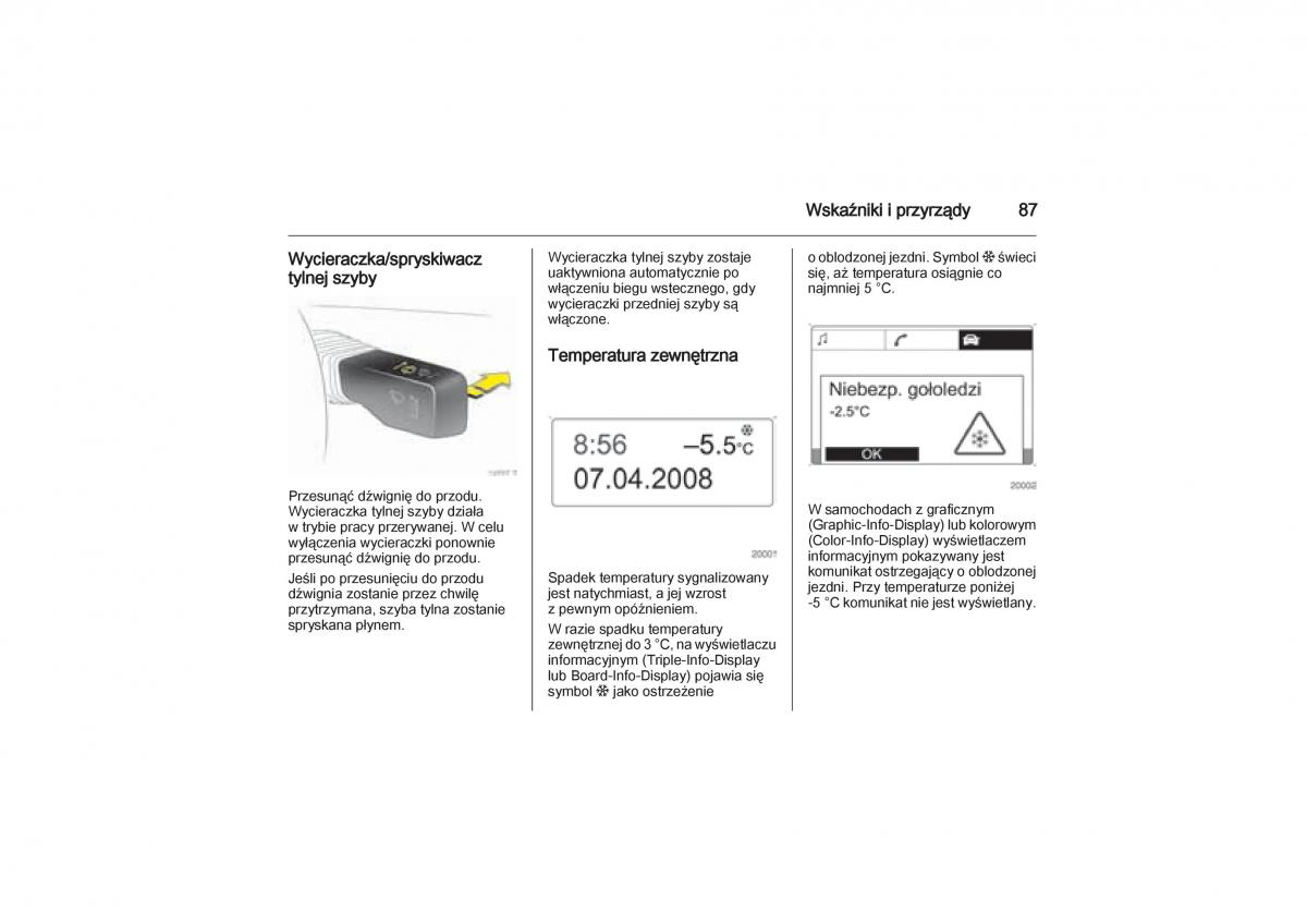 Opel Zafira B Vauxhall instrukcja obslugi / page 87