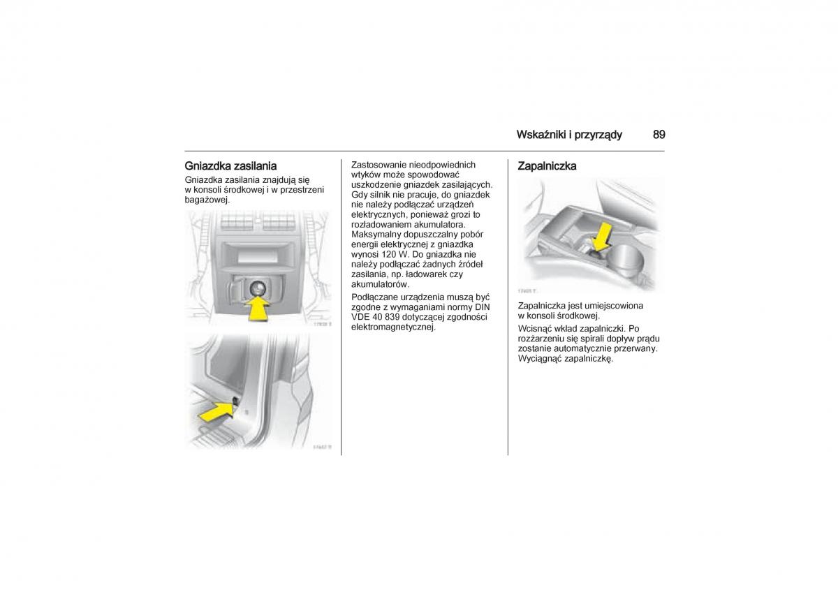 Opel Zafira B Vauxhall instrukcja obslugi / page 89