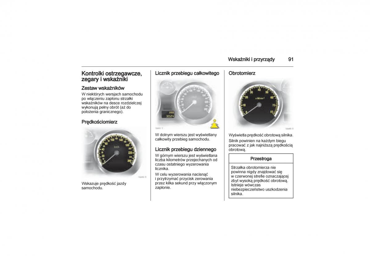 Opel Zafira B Vauxhall instrukcja obslugi / page 91