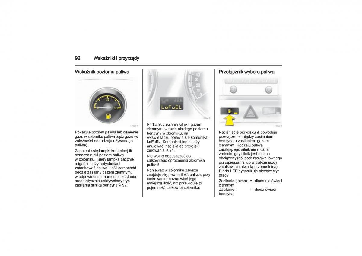 Opel Zafira B Vauxhall instrukcja obslugi / page 92