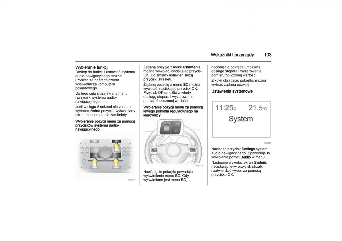 Opel Zafira B Vauxhall instrukcja obslugi / page 103