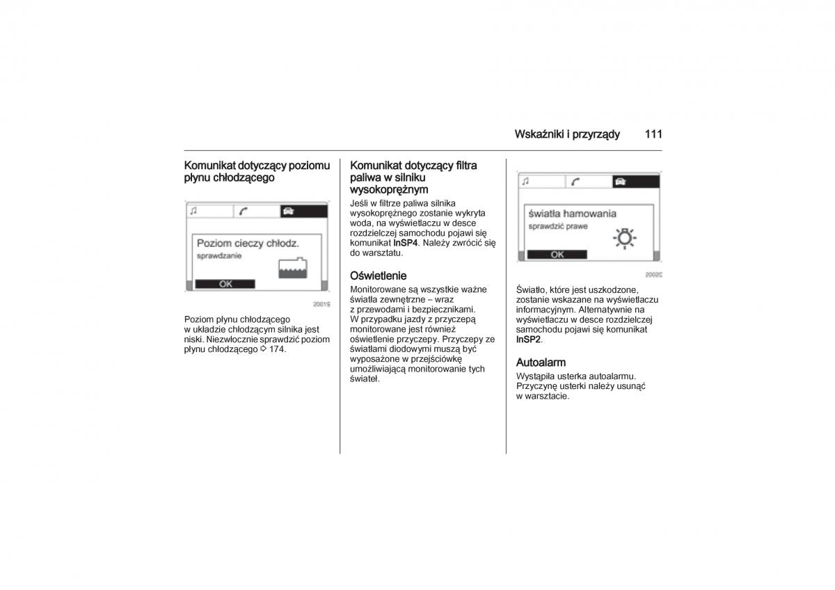 Opel Zafira B Vauxhall instrukcja obslugi / page 111