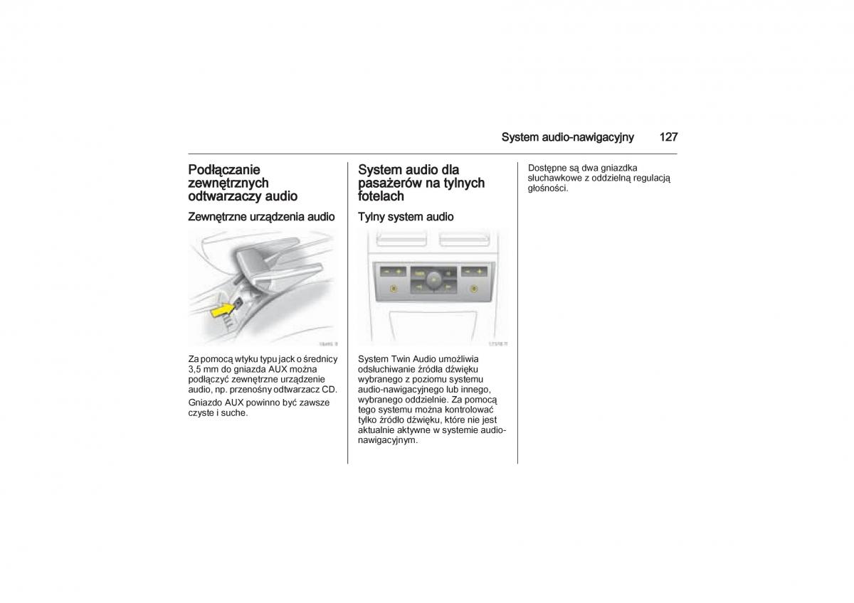 Opel Zafira B Vauxhall instrukcja obslugi / page 127