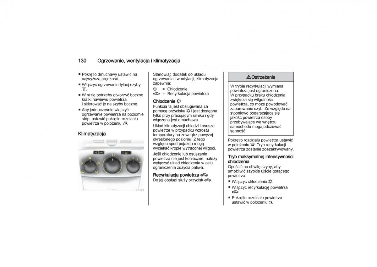 Opel Zafira B Vauxhall instrukcja obslugi / page 130