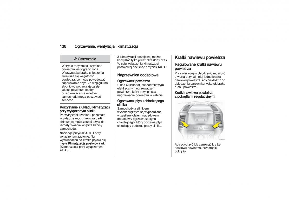 Opel Zafira B Vauxhall instrukcja obslugi / page 136