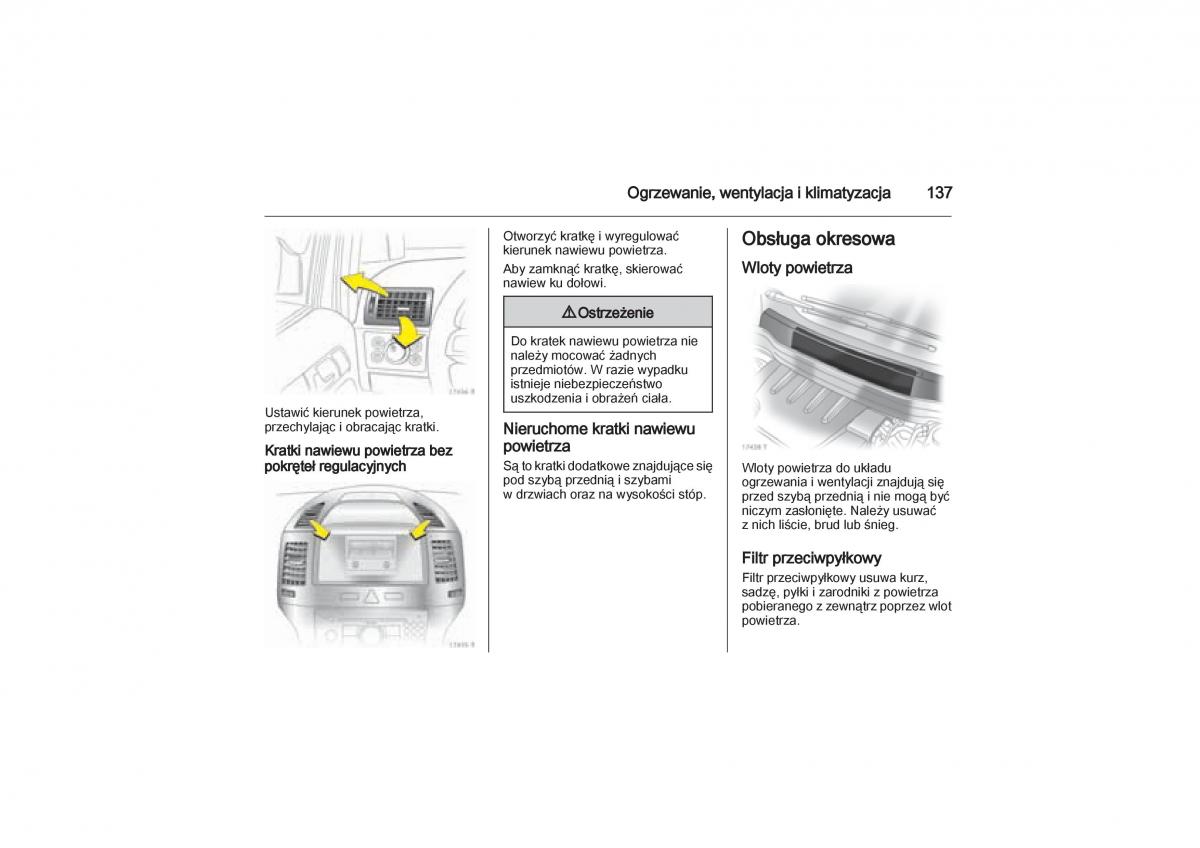 Opel Zafira B Vauxhall instrukcja obslugi / page 137