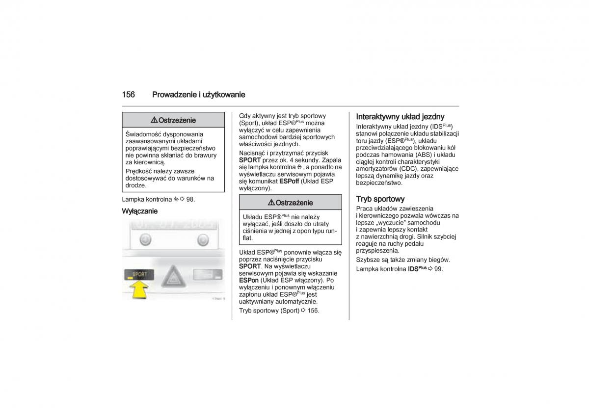 Opel Zafira B Vauxhall instrukcja obslugi / page 156