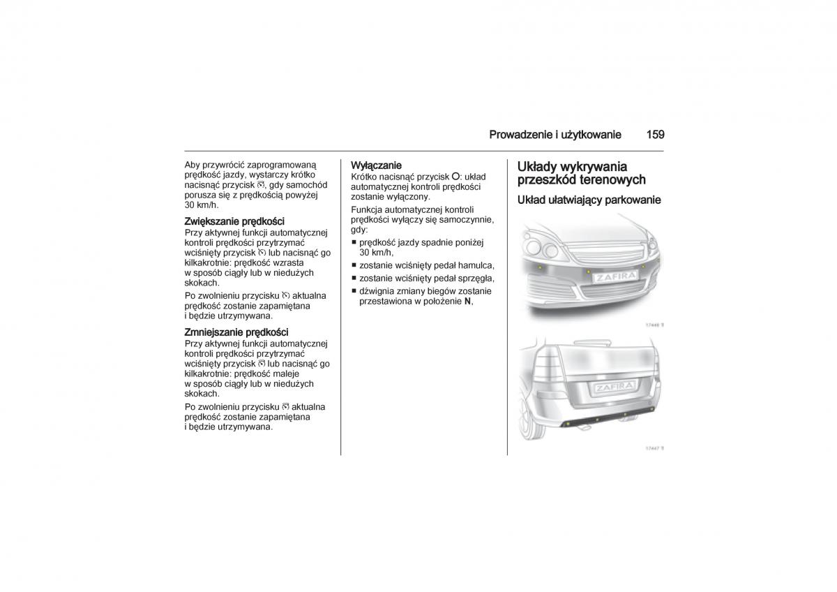 Opel Zafira B Vauxhall instrukcja obslugi / page 159