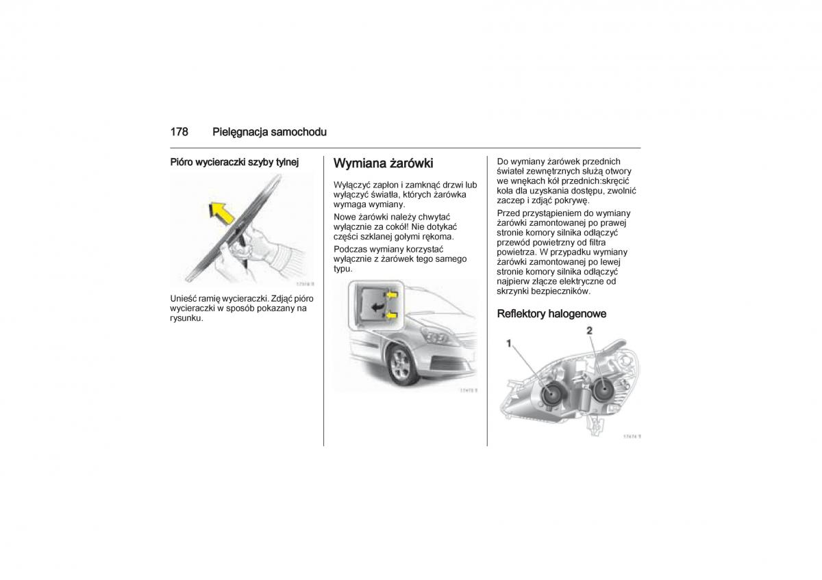 Opel Zafira B Vauxhall instrukcja obslugi / page 178