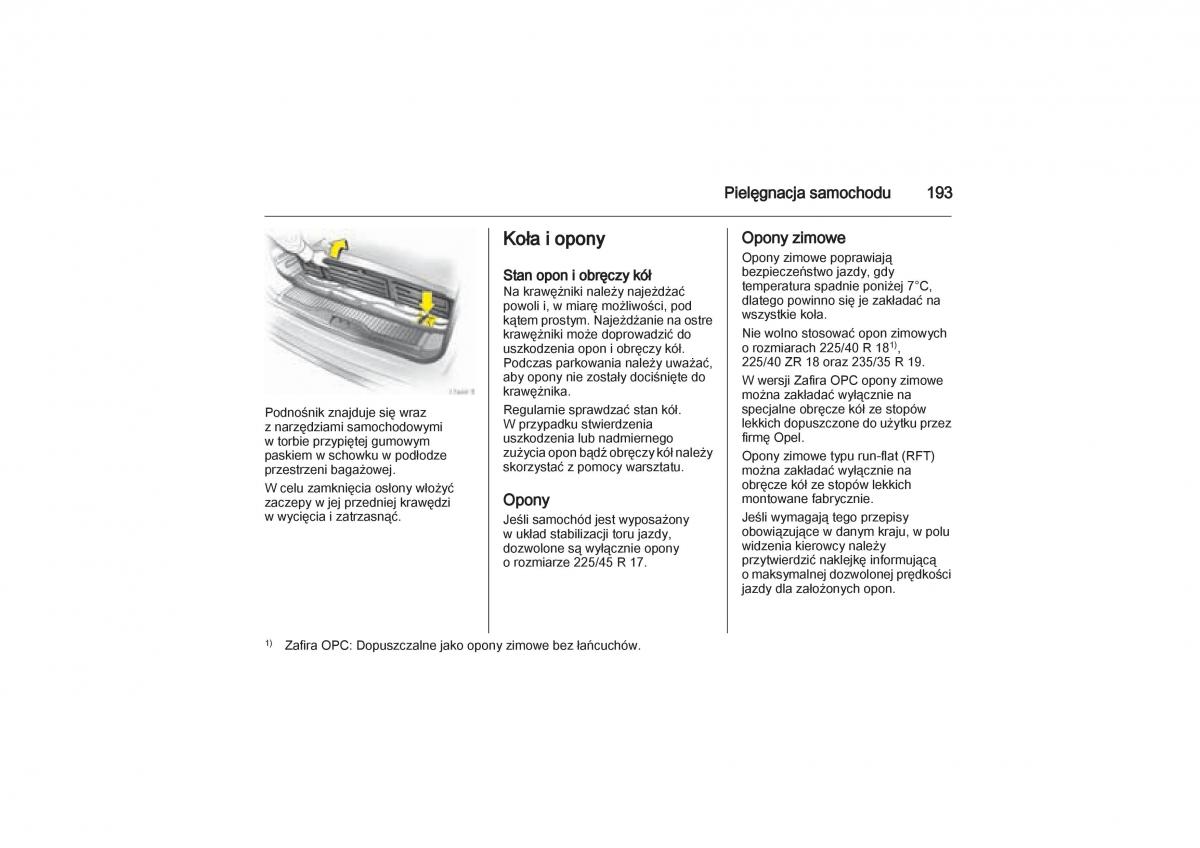 Opel Zafira B Vauxhall instrukcja obslugi / page 193