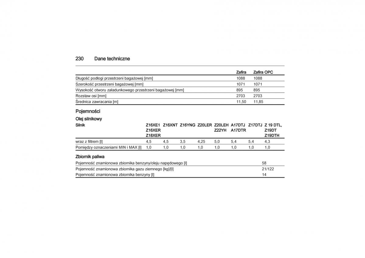 Opel Zafira B Vauxhall instrukcja obslugi / page 230