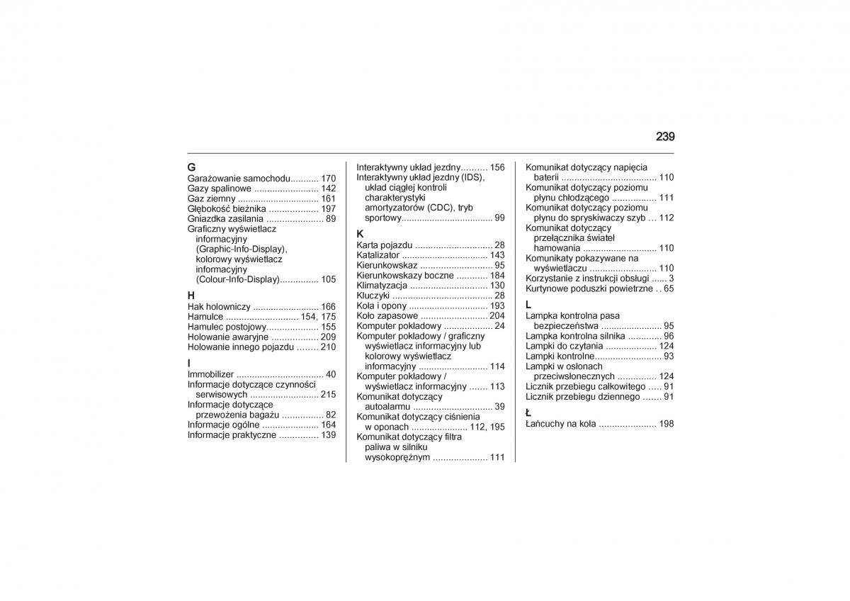 Opel Zafira B Vauxhall instrukcja obslugi / page 239
