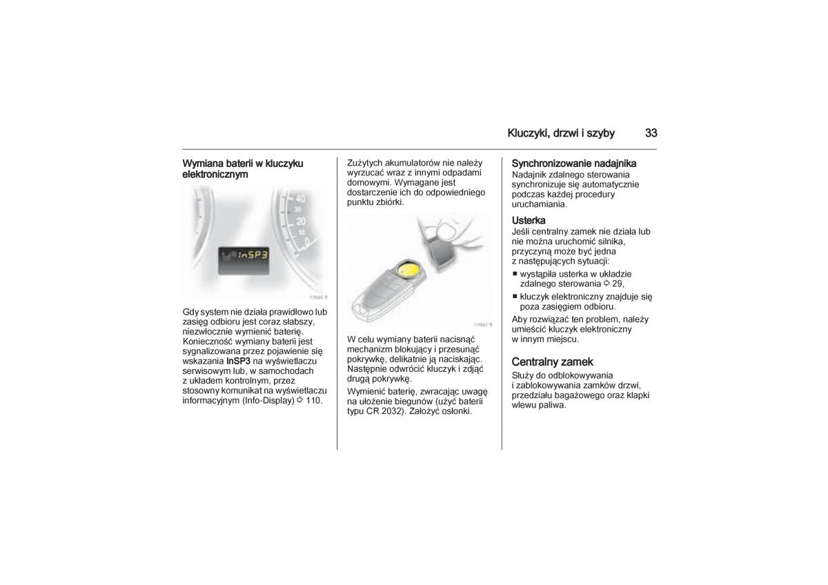 Opel Zafira B Vauxhall instrukcja obslugi / page 33