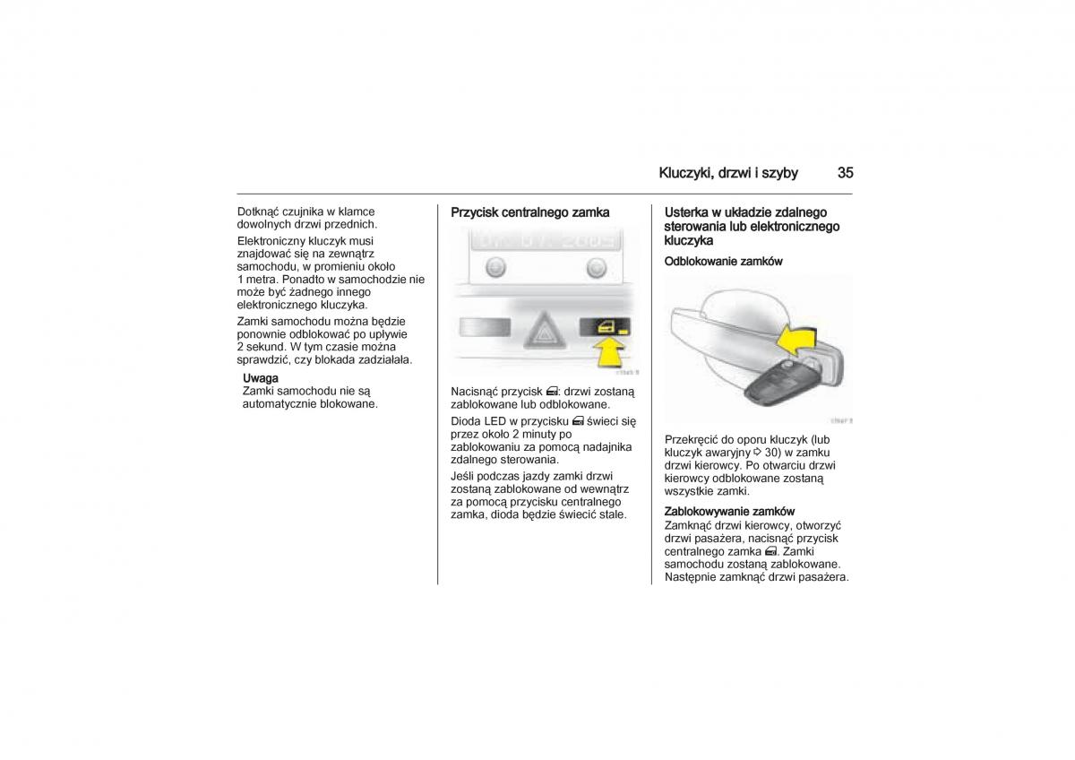 Opel Zafira B Vauxhall instrukcja obslugi / page 35