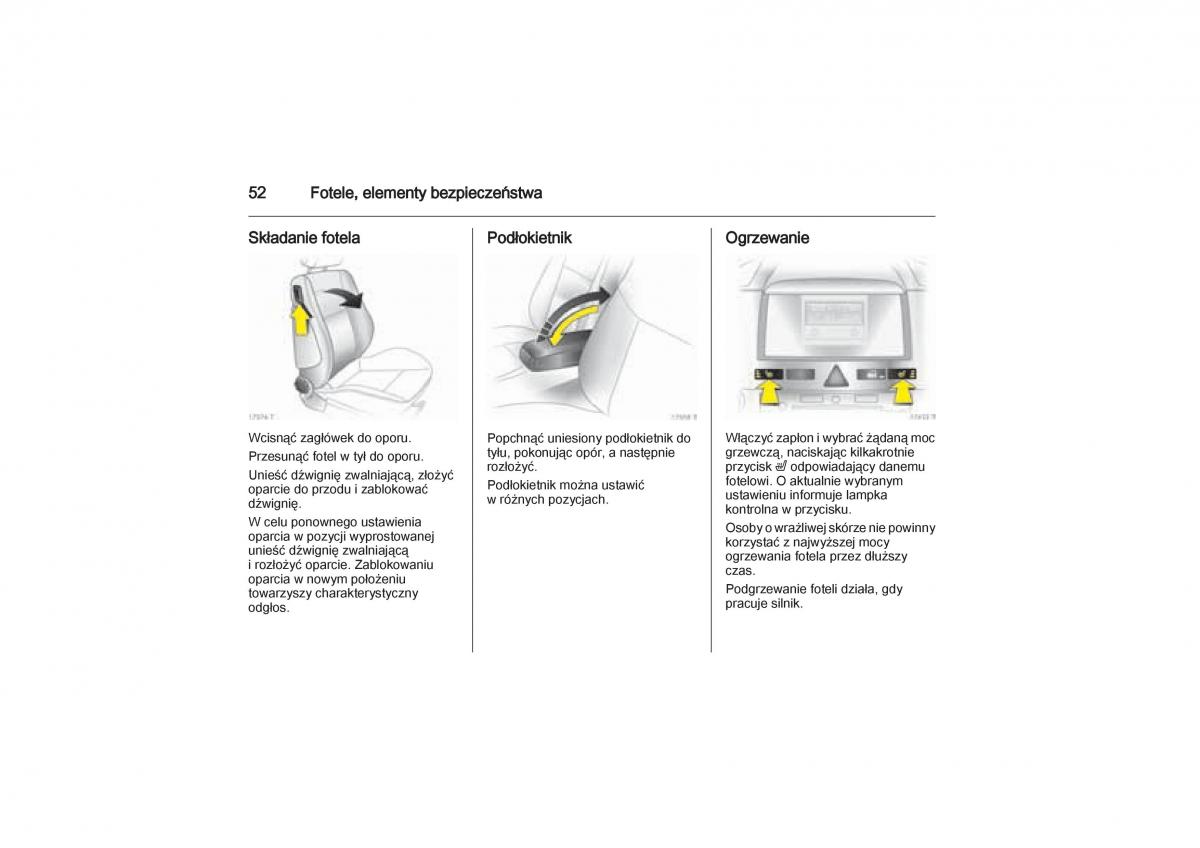 Opel Zafira B Vauxhall instrukcja obslugi / page 52