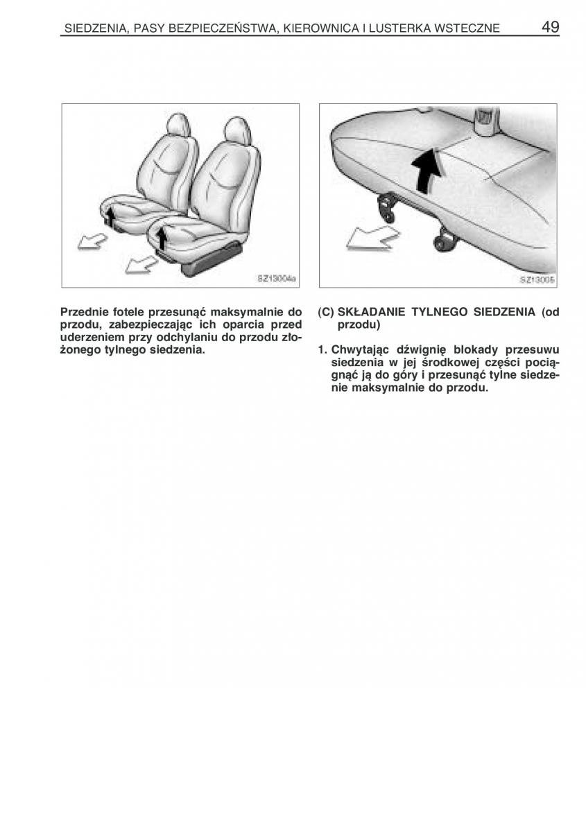 Toyota Yaris I 1 Vitz Echo instrukcja obslugi / page 56