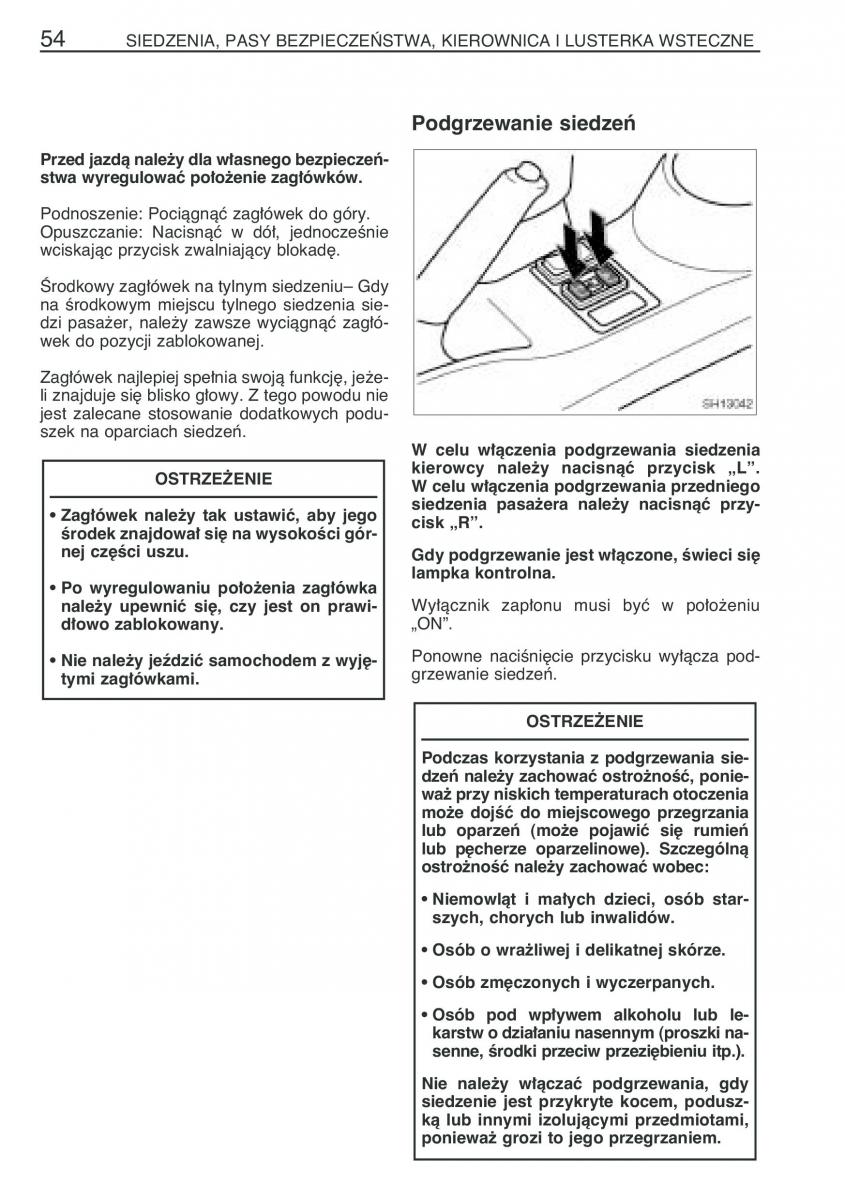 Toyota Yaris I 1 Vitz Echo instrukcja obslugi / page 61