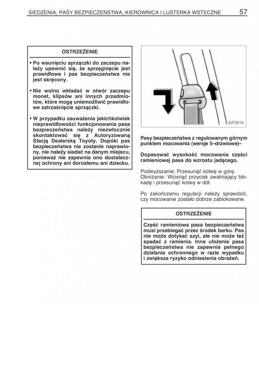 Toyota Yaris I 1 Vitz Echo instrukcja obslugi / page 64