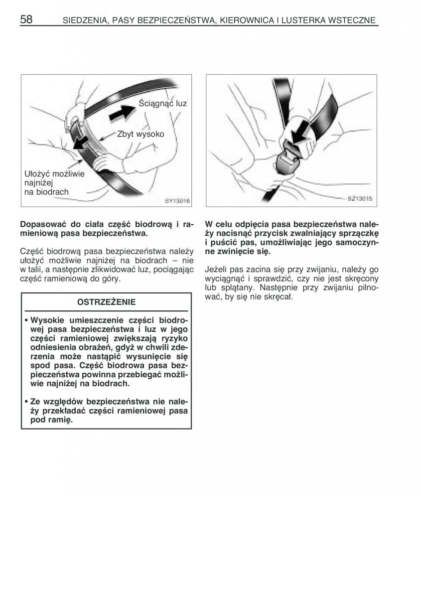 Toyota Yaris I 1 Vitz Echo instrukcja obslugi / page 65