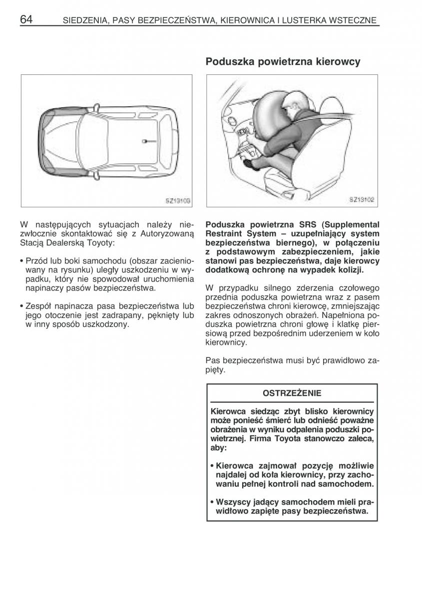 Toyota Yaris I 1 Vitz Echo instrukcja obslugi / page 71