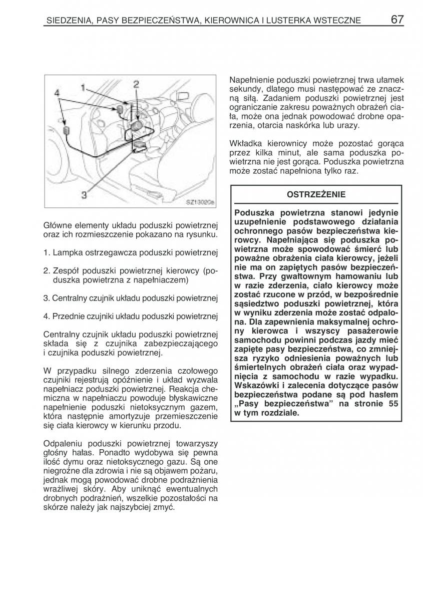 Toyota Yaris I 1 Vitz Echo instrukcja obslugi / page 74