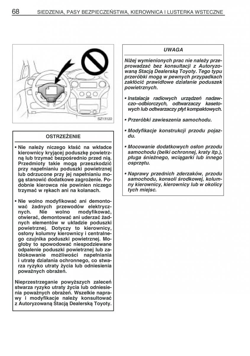 Toyota Yaris I 1 Vitz Echo instrukcja obslugi / page 75