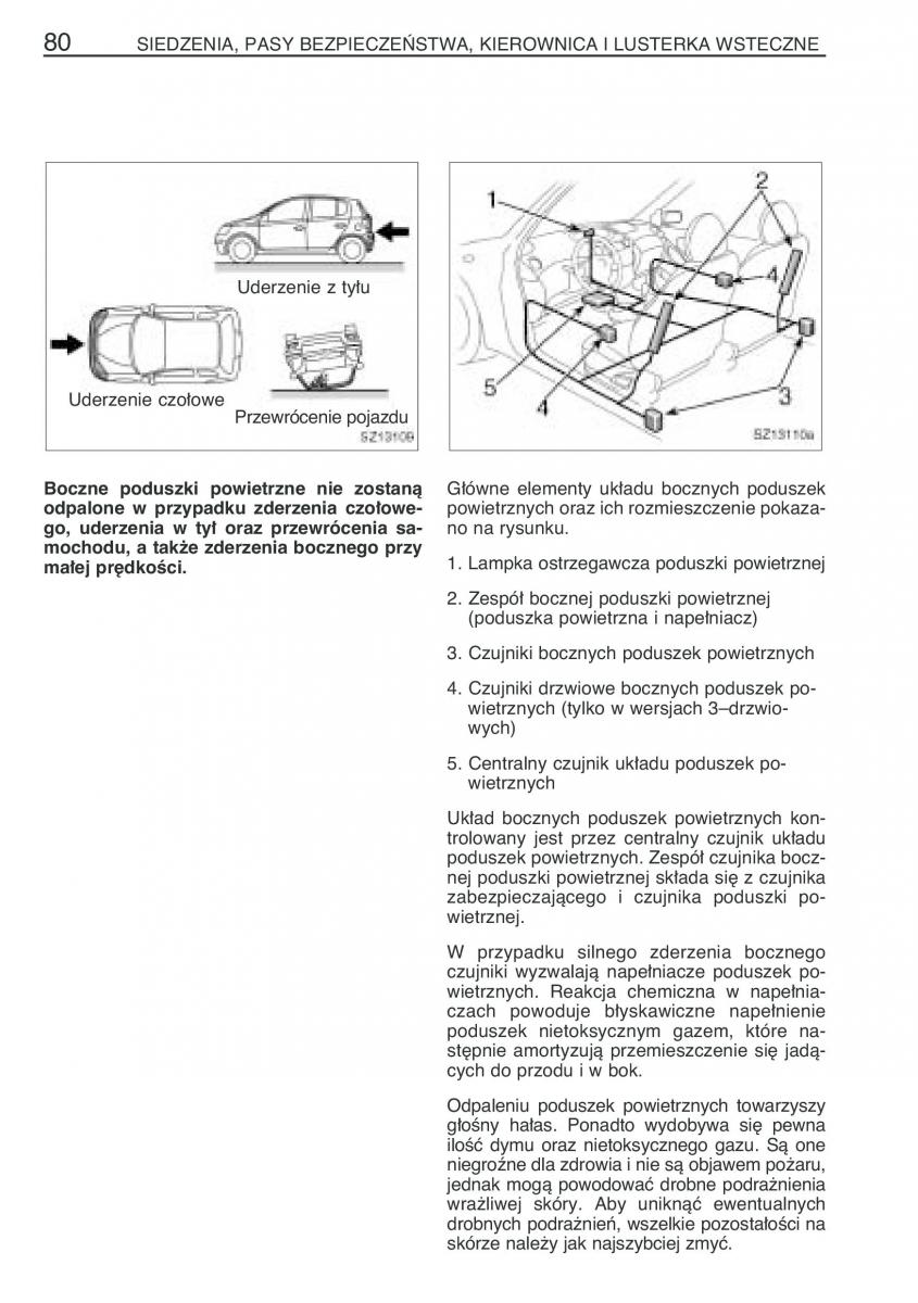 Toyota Yaris I 1 Vitz Echo instrukcja obslugi / page 87