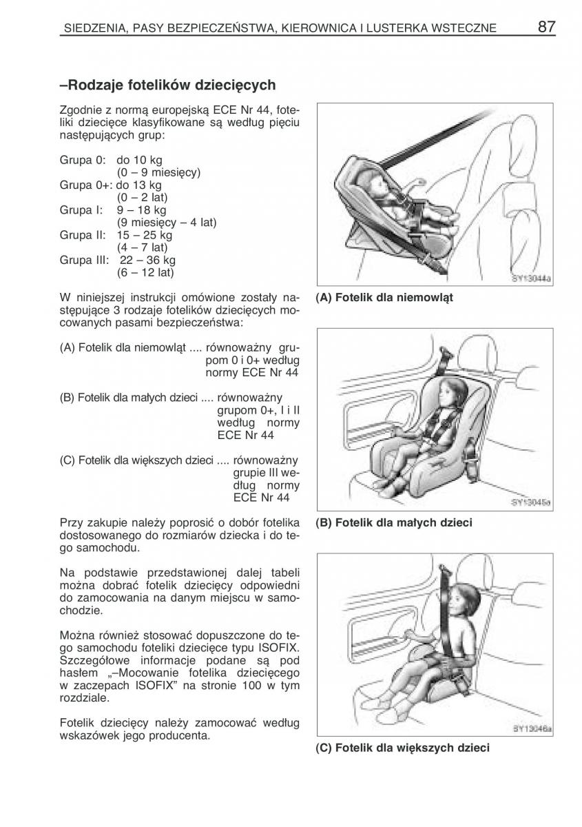 Toyota Yaris I 1 Vitz Echo instrukcja obslugi / page 94