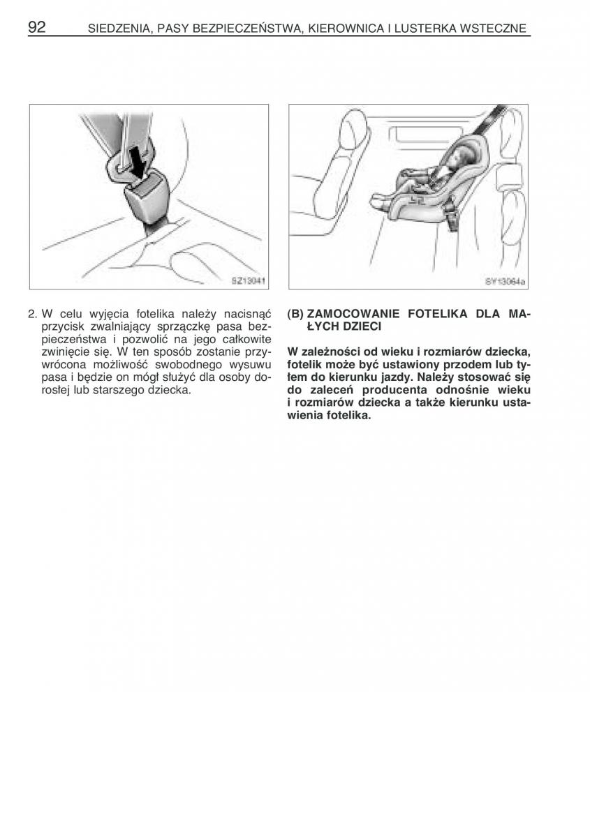 Toyota Yaris I 1 Vitz Echo instrukcja obslugi / page 99