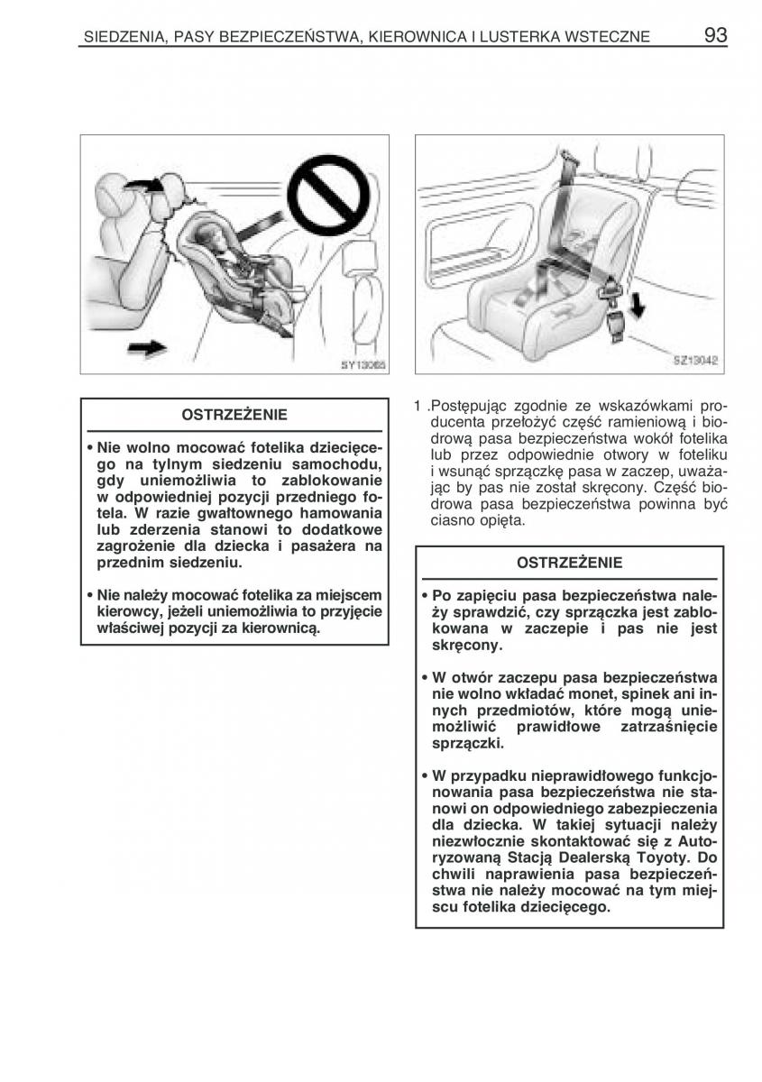 Toyota Yaris I 1 Vitz Echo instrukcja obslugi / page 100