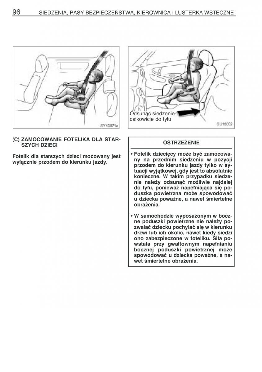 Toyota Yaris I 1 Vitz Echo instrukcja obslugi / page 103