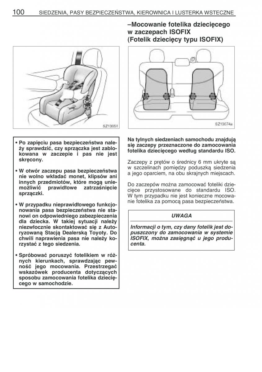 Toyota Yaris I 1 Vitz Echo instrukcja obslugi / page 107