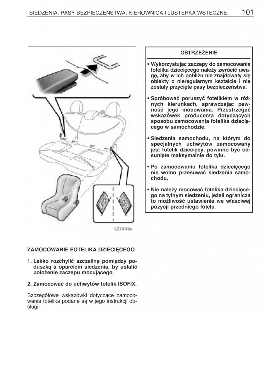 Toyota Yaris I 1 Vitz Echo instrukcja obslugi / page 108