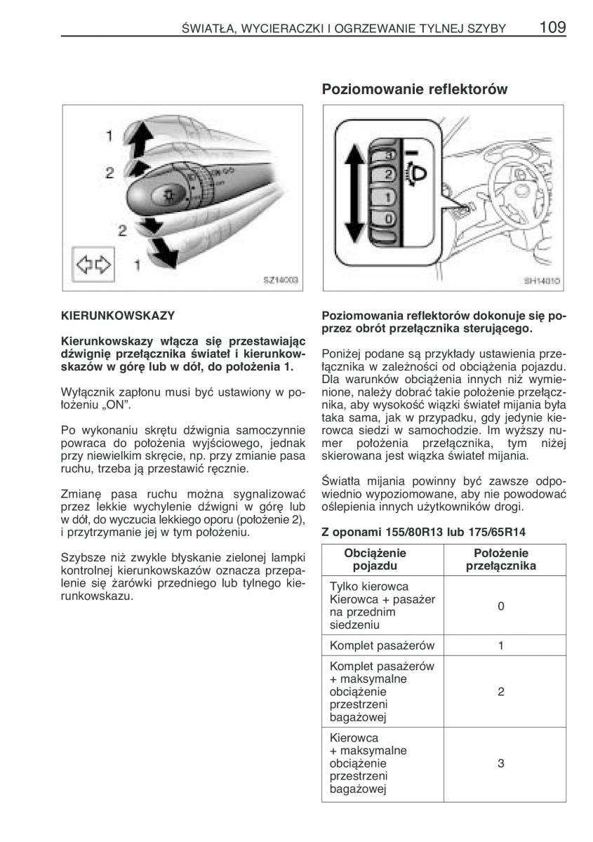 Toyota Yaris I 1 Vitz Echo instrukcja obslugi / page 116