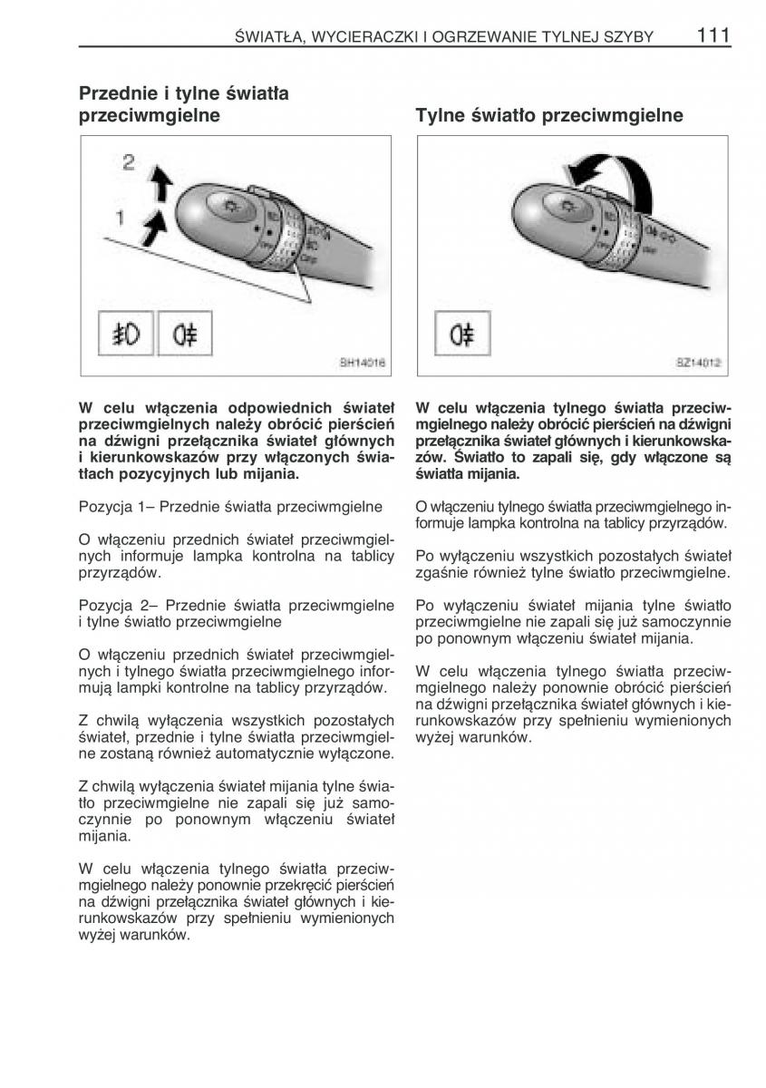 Toyota Yaris I 1 Vitz Echo instrukcja obslugi / page 118