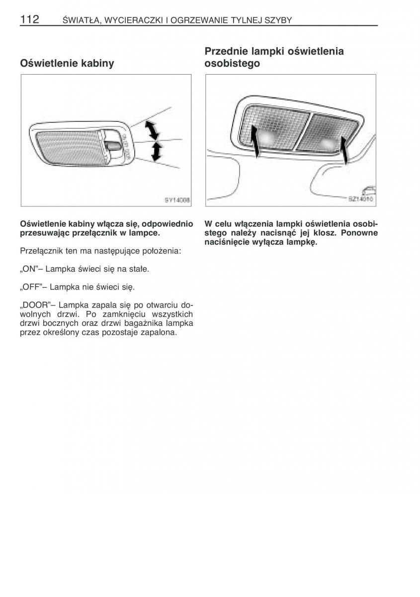 Toyota Yaris I 1 Vitz Echo instrukcja obslugi / page 119