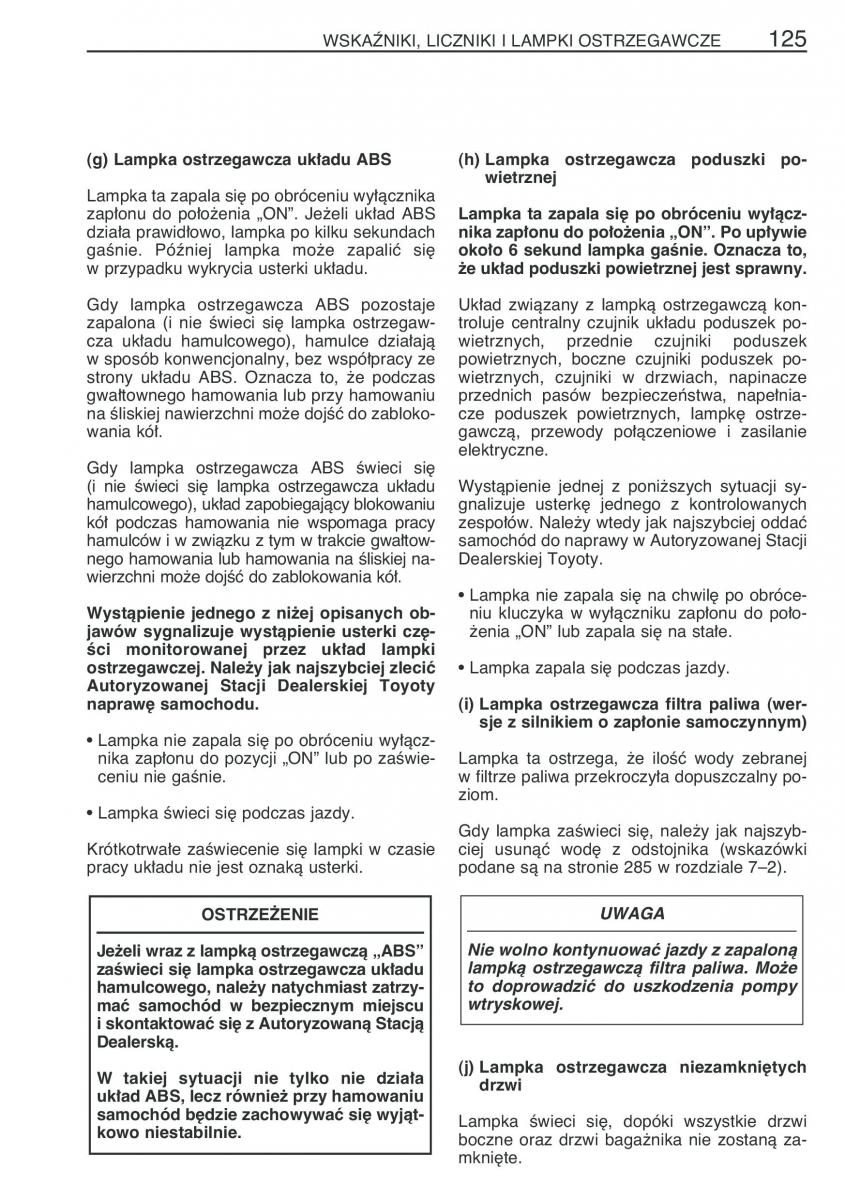 Toyota Yaris I 1 Vitz Echo instrukcja obslugi / page 132