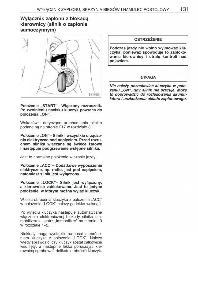 Toyota Yaris I 1 Vitz Echo instrukcja obslugi / page 138