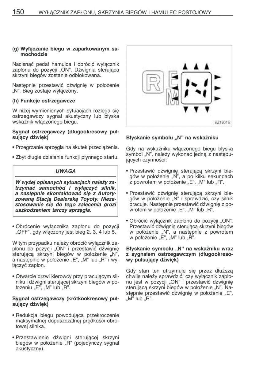 Toyota Yaris I 1 Vitz Echo instrukcja obslugi / page 157