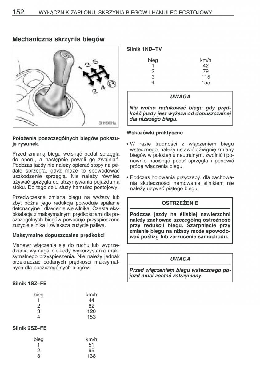 Toyota Yaris I 1 Vitz Echo instrukcja obslugi / page 159