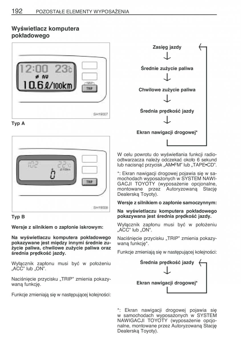 Toyota Yaris I 1 Vitz Echo instrukcja obslugi / page 199