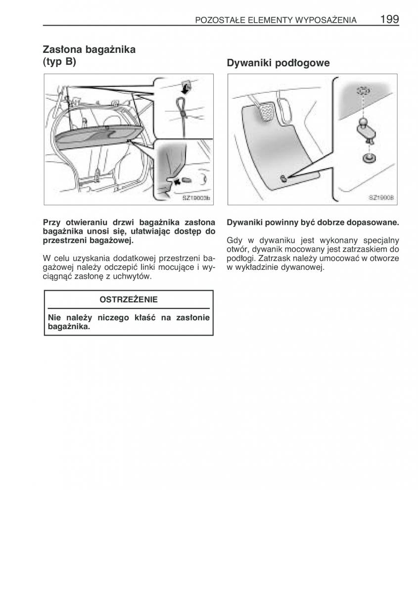 Toyota Yaris I 1 Vitz Echo instrukcja obslugi / page 206