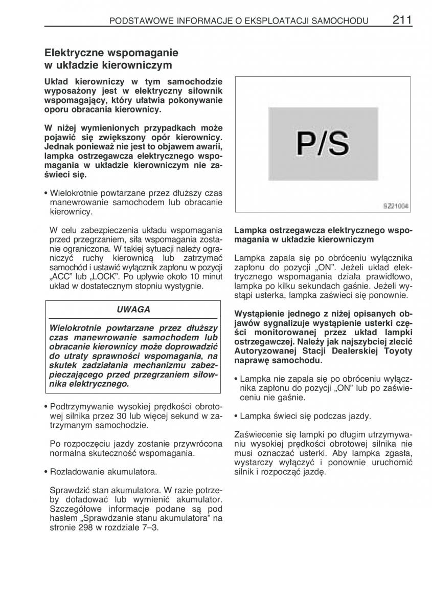 Toyota Yaris I 1 Vitz Echo instrukcja obslugi / page 218