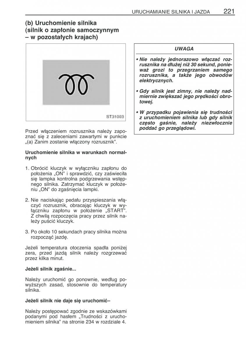 Toyota Yaris I 1 Vitz Echo instrukcja obslugi / page 228