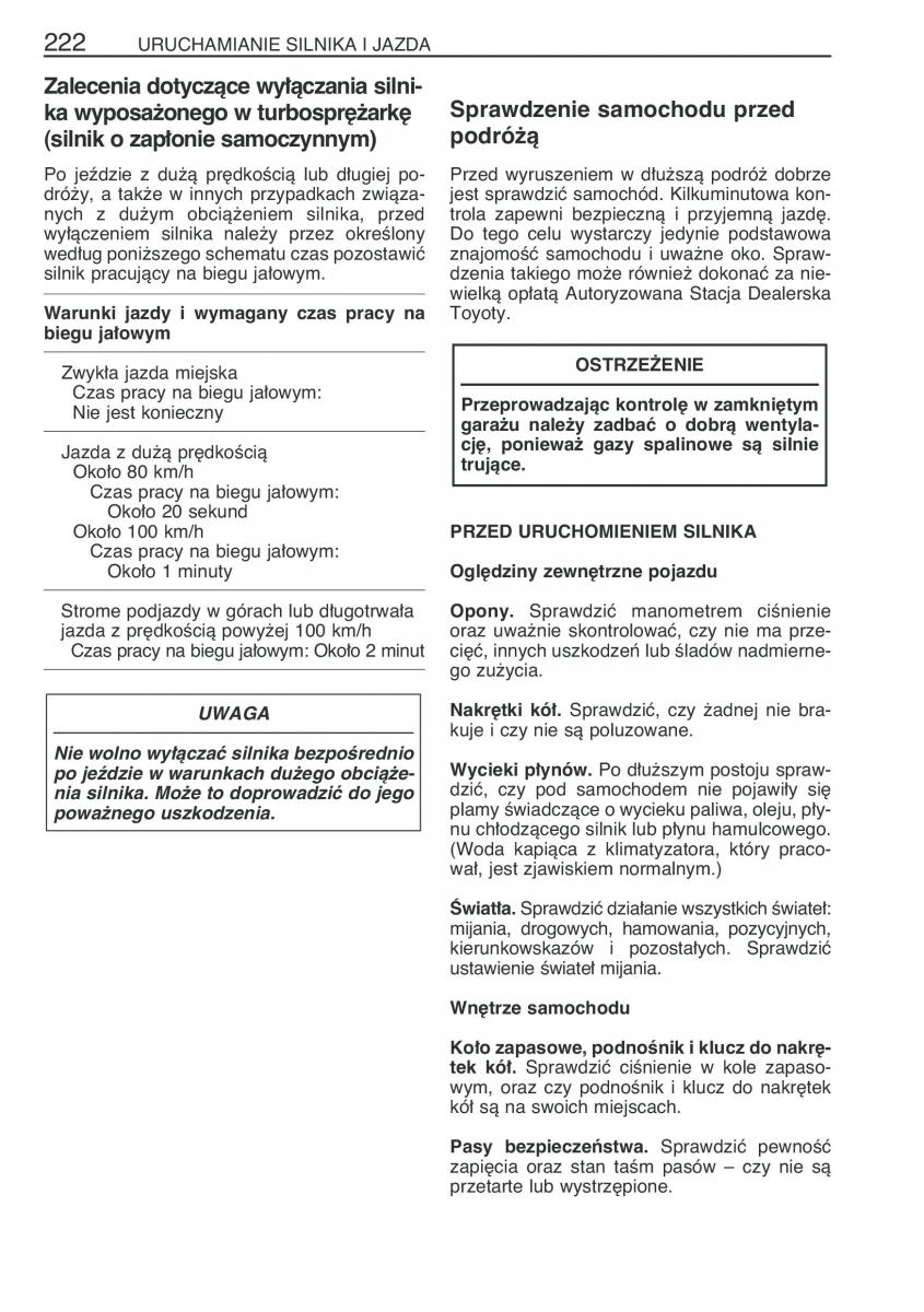 Toyota Yaris I 1 Vitz Echo instrukcja obslugi / page 229