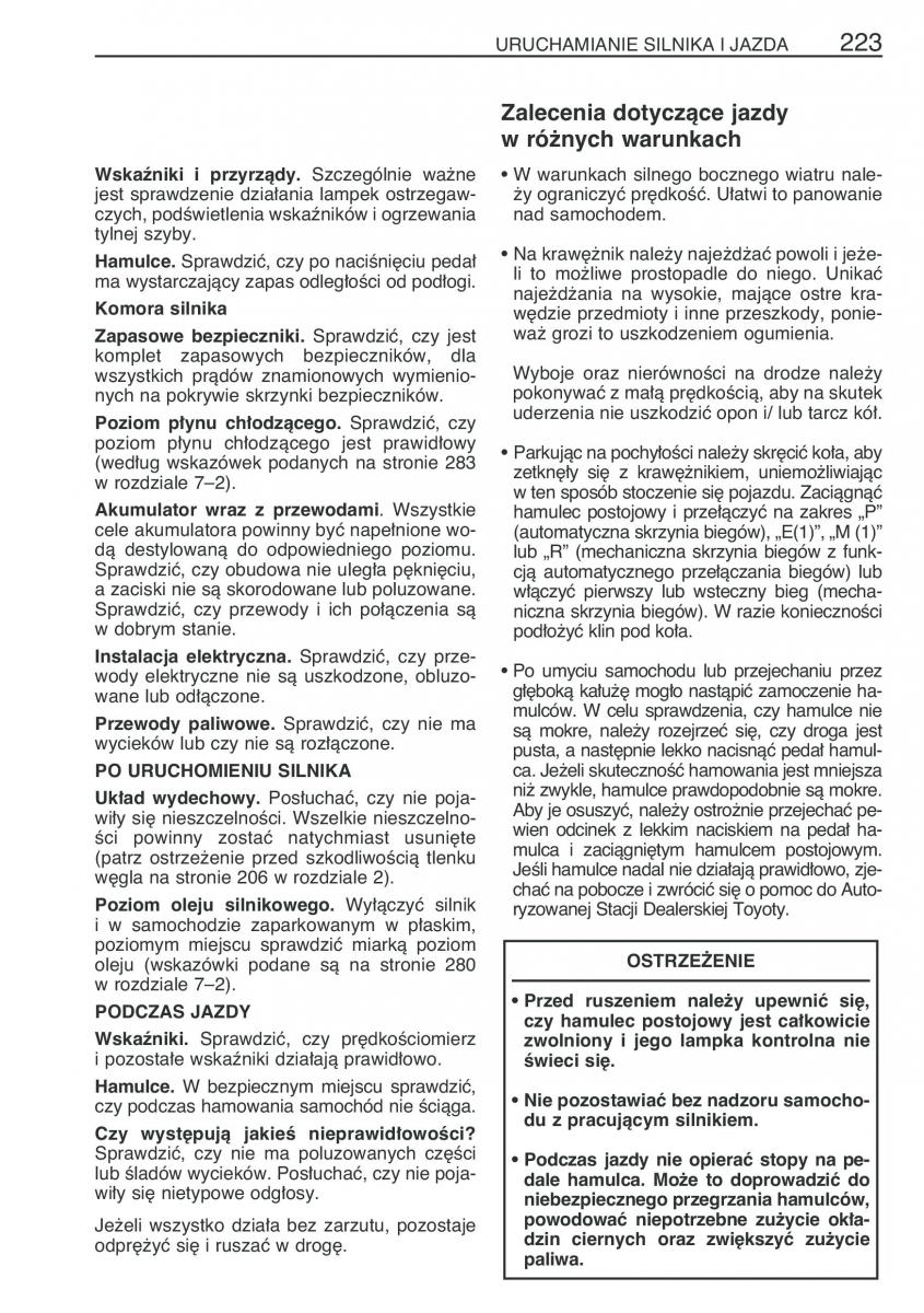 Toyota Yaris I 1 Vitz Echo instrukcja obslugi / page 230