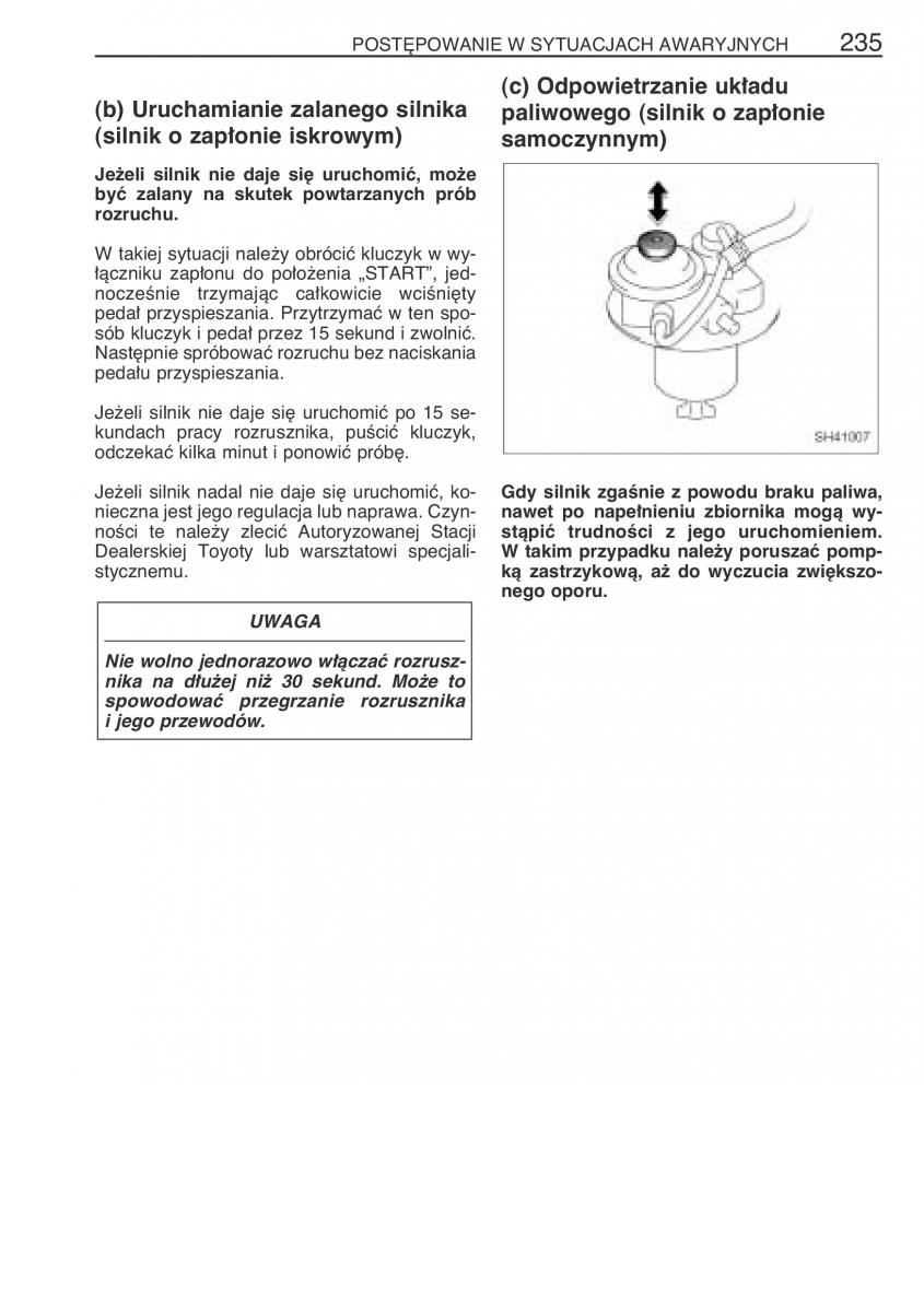 Toyota Yaris I 1 Vitz Echo instrukcja obslugi / page 242