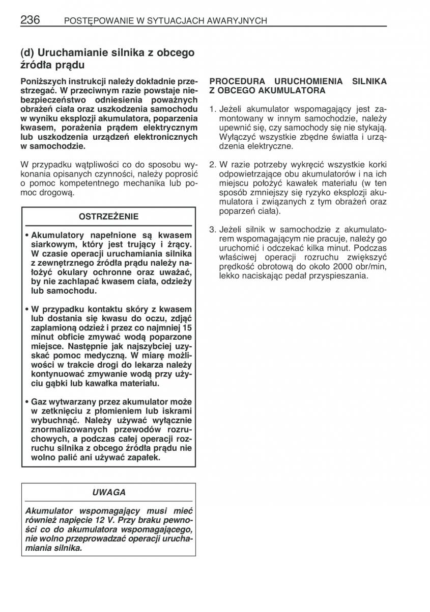 Toyota Yaris I 1 Vitz Echo instrukcja obslugi / page 243