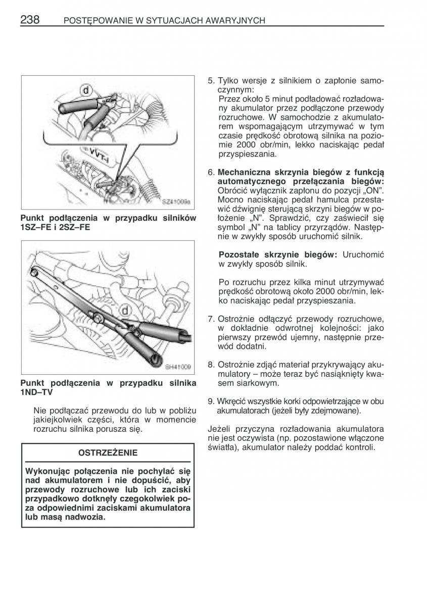 Toyota Yaris I 1 Vitz Echo instrukcja obslugi / page 245